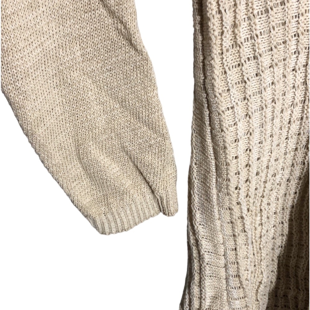 PURA MODA | Women’s Cream L/S Open Front Waterfall Knit Cardigan size XL {NEW} - Picture 5 of 13